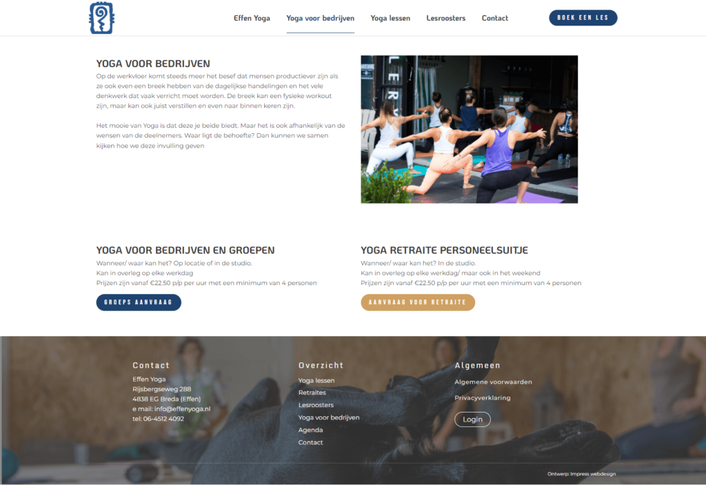 website voor bedrijven yoga breda